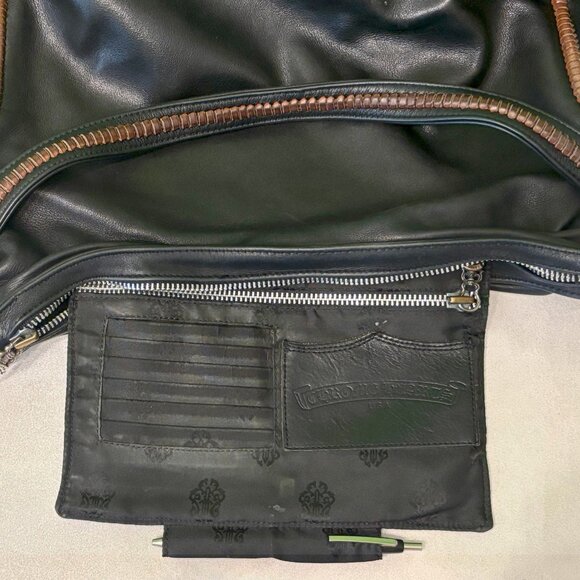 Chrome Hearts Black Leather Shoulder Bag with Brown Trim (Used) - Picture 9 of 9